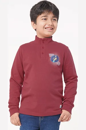 Ed-a-Mamma Boys Red Crop Padded Jacket with Patchwork