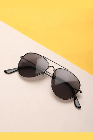 Carlton London Boys Black Lens & Gunmetal-Toned Aviator Sunglasses CLSB033