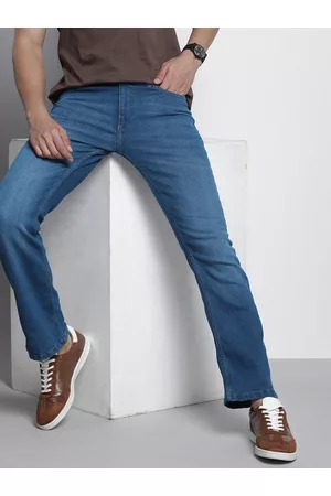 The Indian Garage Co Men Bootcut Light Fade Stretchable Jeans