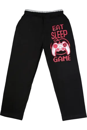 Sweet Angel Boys Black Solid Pure Cotton Typography Relaxed Fit Track Pant