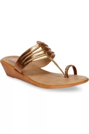 Denill Copper-Toned Wedge Sandals