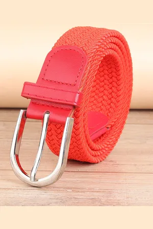 ZORO Men Red Braided Stretchable Belt