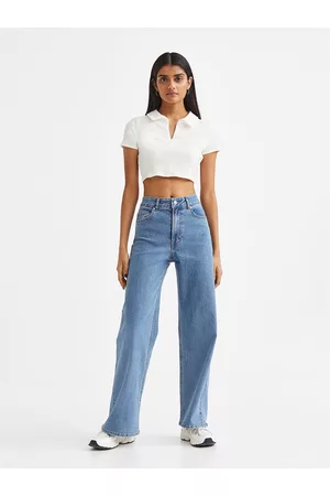 H&M Women White Zip-Top Cropped Top