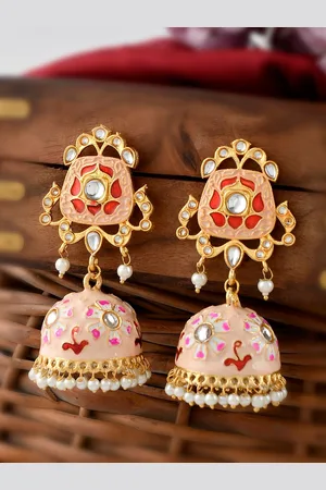 Dastoor Multicoloured Contemporary Jhumkas Earrings