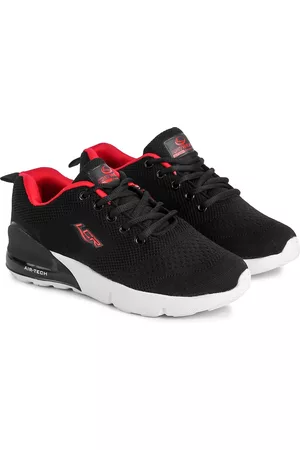 LANCER Unisex Kids Black Textile Running Non-Marking Shoes