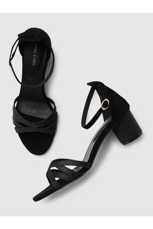 Marc Loire Black Embellished Block Heels
