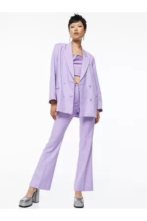 H&M Women Purple Flared Trousers