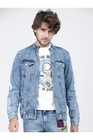 Highlander Men Blue Washed Denim Jacket