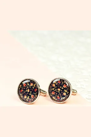 Tossido Blue & Red Printed Metal Cufflink