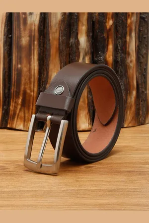MUTAQINOTI Men Brown Leather Formal Belt
