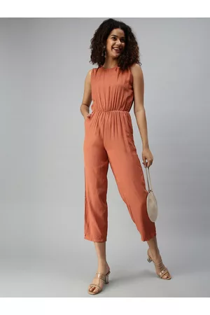 SHOWOFF Women Brown Basic Jumpsuit