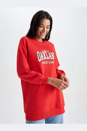 DeFacto Women Red Typography Printed Pullover
