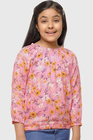 CACA CINA Pink Floral Print Top