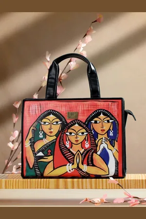 Priyaasi Black Tribal Naari Digital Print Tote Bag