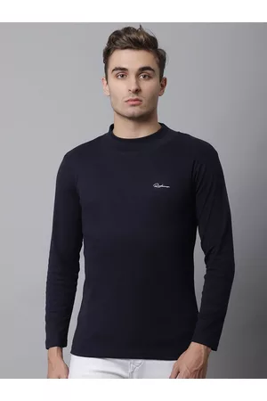 Rodamo Men Navy Blue Slim Fit T-shirt