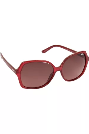 Lee Cooper Women Sunglasses - Women Brown Lens & Red Square Sunglasses with Polarised Lens LC9164NTPOL