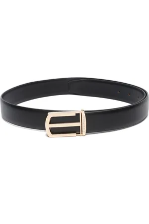 LOUIS STITCH Men Black Leather Formal Belt