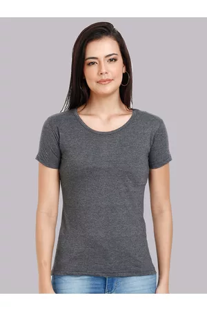 Fleximaa Women Charcoal Running T-shirt