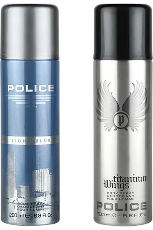Police Men Set of Light Blue & Wings Titanium Deodorants