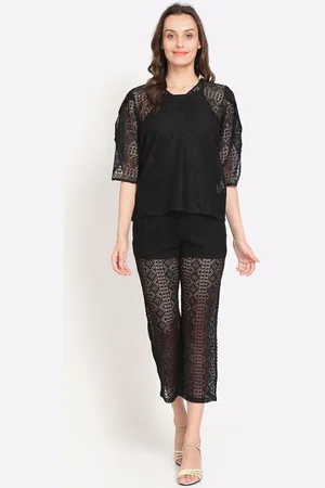 NoBarr Women Black Self Design Top