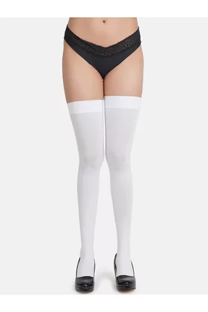 Next2Skin Women White Solid Stockings