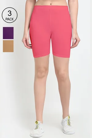GRACIT Women Pack Of 3 Cycling Sports Cotton Shorts