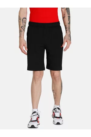 PUMA Men Black Solid Knitted Sports Shorts