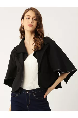 Antheaa Women Black Solid Tailored Jacket