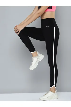 Fitkin Women Black High waist 7/8 Quick Dry Tights