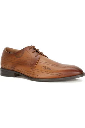 Bata Men Tan Solid Leather Formal Derbys
