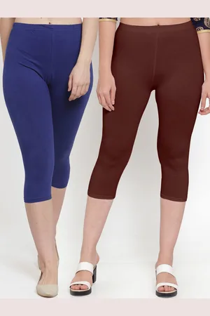 Jinfo Pack Of 2 Women Blue & Brown Cotton Capris