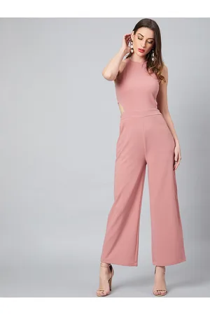 ATHENA Women Pink Solid Basic Jumpsuit