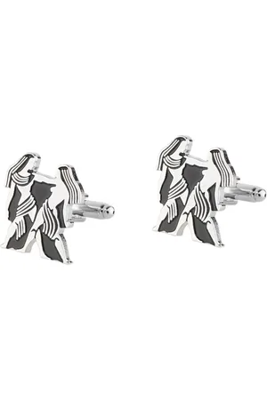 The Tie Hub Silver-Toned Gemini Zodiac Sign Cufflink