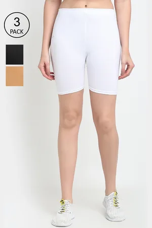 Jinfo Women Pack of 3 Solid Cycling Shorts