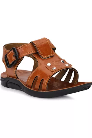 NEOBABY Unisex Kids Tan Leather Comfort Sandals