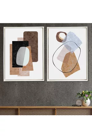 Art Set Of 2 Abstract Theme Framed Art Print Paintings