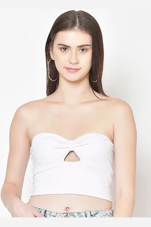 Cation White Tube Crop Top