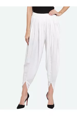 Clora Creation Women White Solid Dhoti Pants