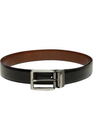 Louis Philippe Men Black & Tan Brown Solid Reversible Leather Belt