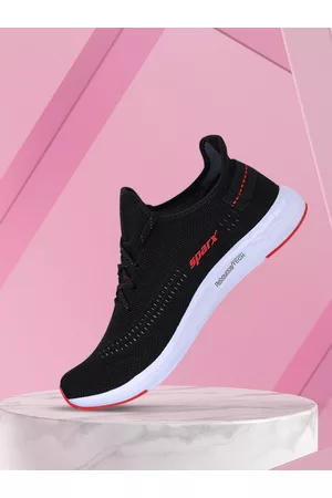 Sparx Men Black Mesh Running Shoes