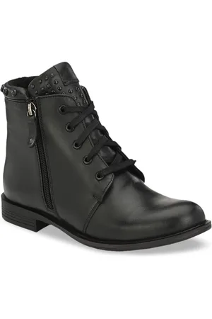 Delize Women Black Solid Mid-Top Flat Boots