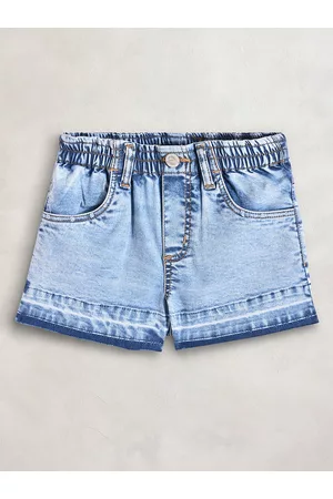 Cherry Crumble Girls Blue Washed Denim Shorts