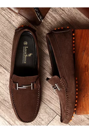 LOUIS STITCH Men Brown Suede Lightweight Loafers