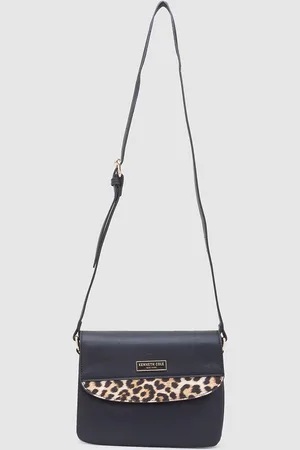 Kenneth Cole Black Animal print PU Sling Bag