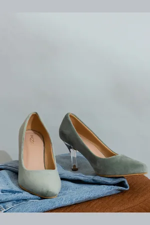 SHEZONE Sea Green Suede Pumps