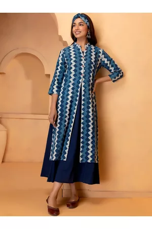 Jaipur Blue A-Line Maxi Dress