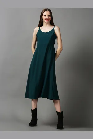 SHOWOFF Women Solid Crepe Maxi Dress