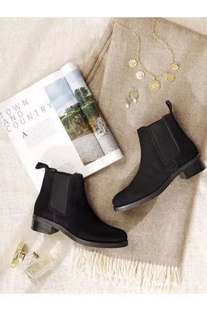 SAINT G. SaintG Women Black Suede Leather Ankle Boots