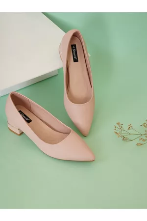 Sherrif Nude-Coloured Solid Block Pumps Heels