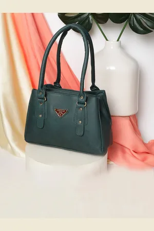 FOSTELO Green PU Structured Shoulder Bag